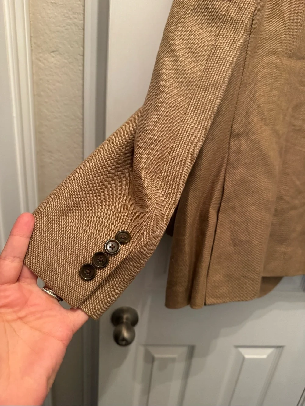 J.Crew Ludlow Men’s Brown Linen Suit 46R W40 L32 + Garment Bag